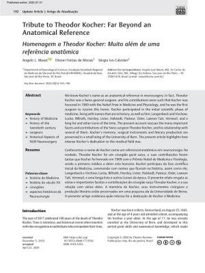 Tribute to Theodor Kocher: Far Beyond an Anatomical Reference Homenagem a Theodor Kocher: Muito Além De Uma Referência Anatômica Angelo L