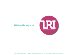 LRI Monthly: May 2018
