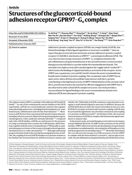 Structures of the Glucocorticoid-Bound Adhesion Receptor GPR97–Go Complex