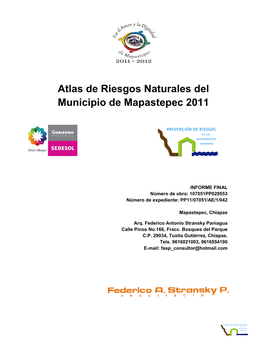 Atlas De Riesgos Naturales Del Municipio De Mapastepec 2011