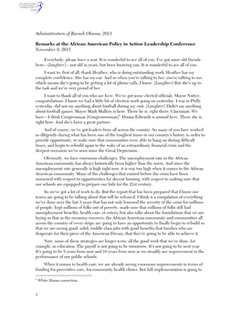 Administration of Barack Obama, 2011 Remarks at the African American