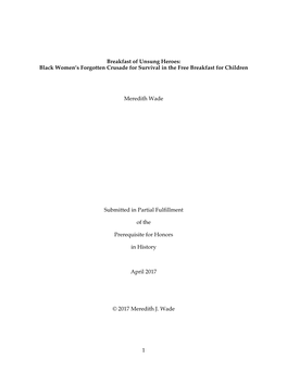 Black Women's Forgotten Crusade for Survival in the Free Breakfast For