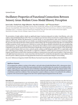 Oscillatory Properties of Functional Connections Between Sensory Areas Mediate Cross-Modal Illusory Perception