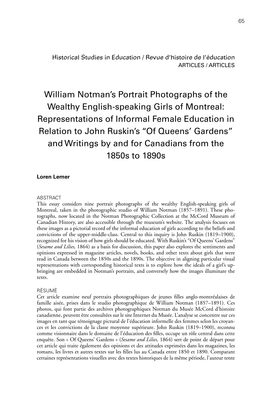 William Notman's Portrait Photographs of the Wealthy English-Speaking