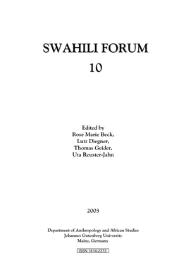 Swahili Forum 10 (2003)