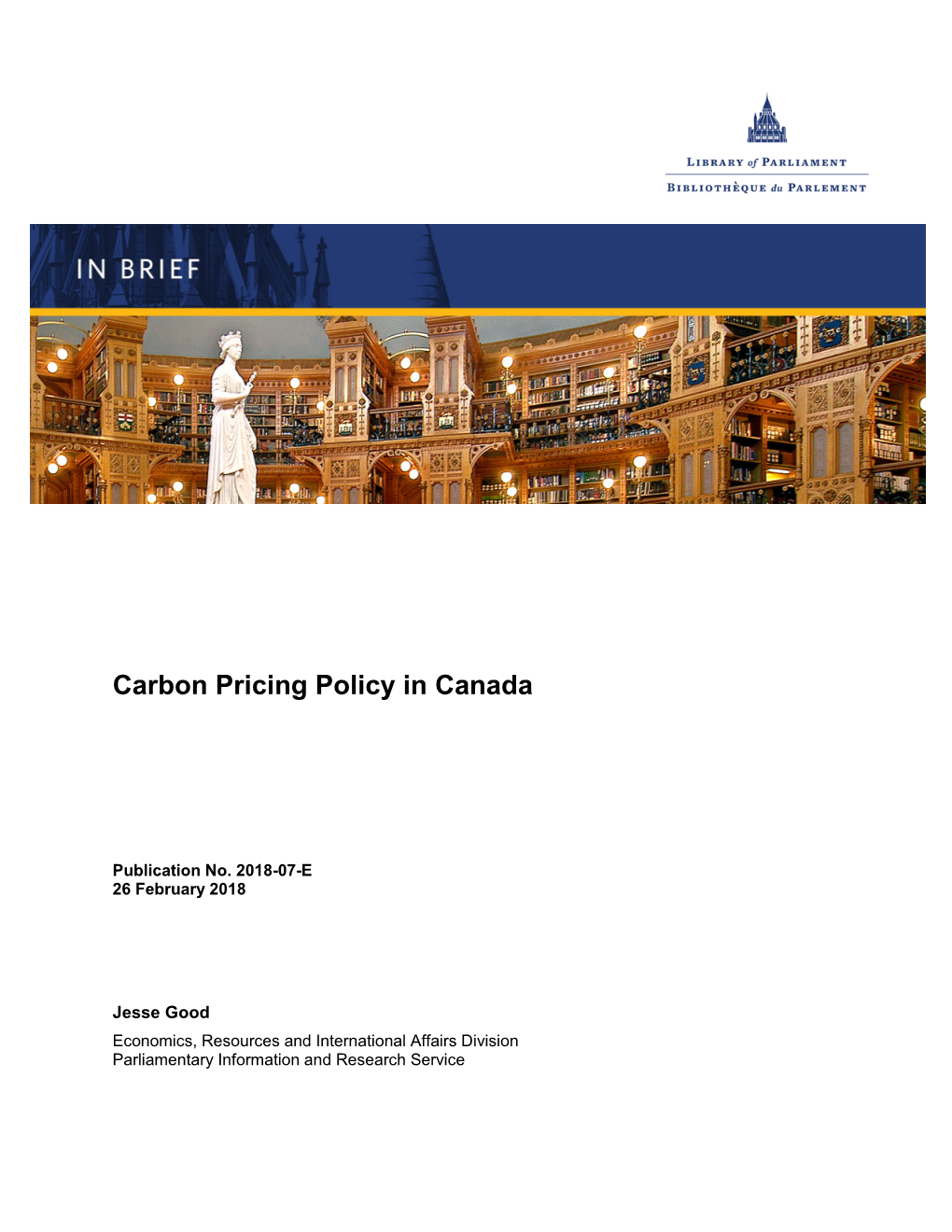 Carbon Pricing Policy in Canada