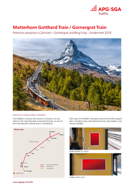 Matterhorn Gotthard Train / Gornergrat Train Premium Presence in Zermatt – Gornergrat and Brig /Visp – Andermatt 2019