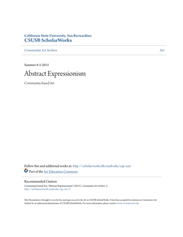 Abstract Expressionism Community-Based Art