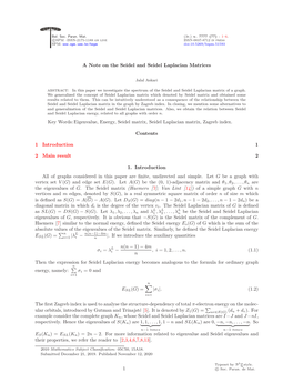 A Note on the Seidel and Seidel Laplacian Matrices Key Words