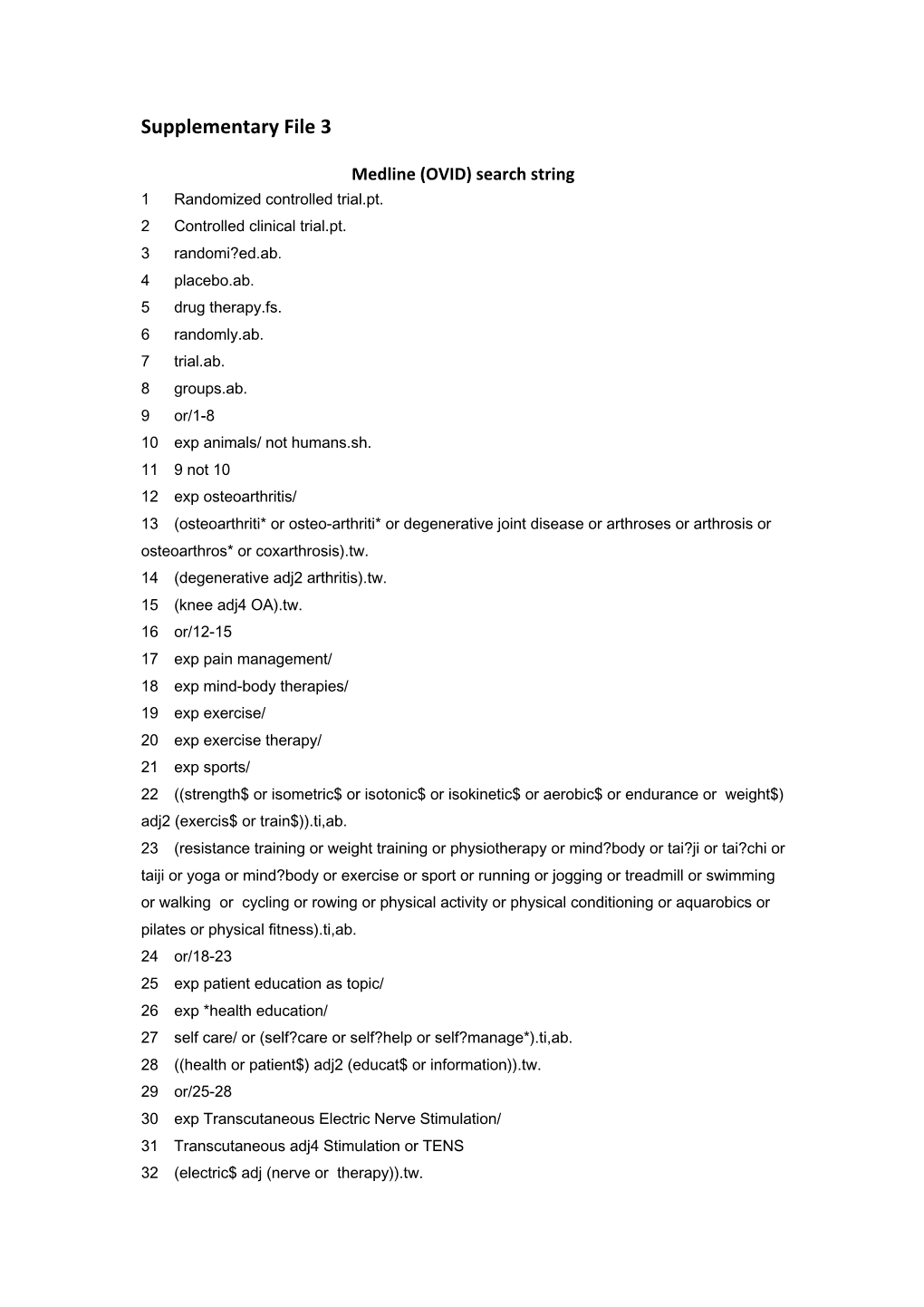 Supplementary File 3. Medline