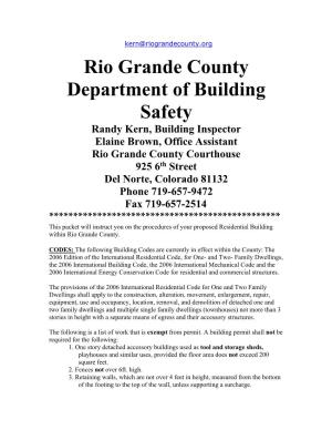 Rio Grande County Department of Building Safety