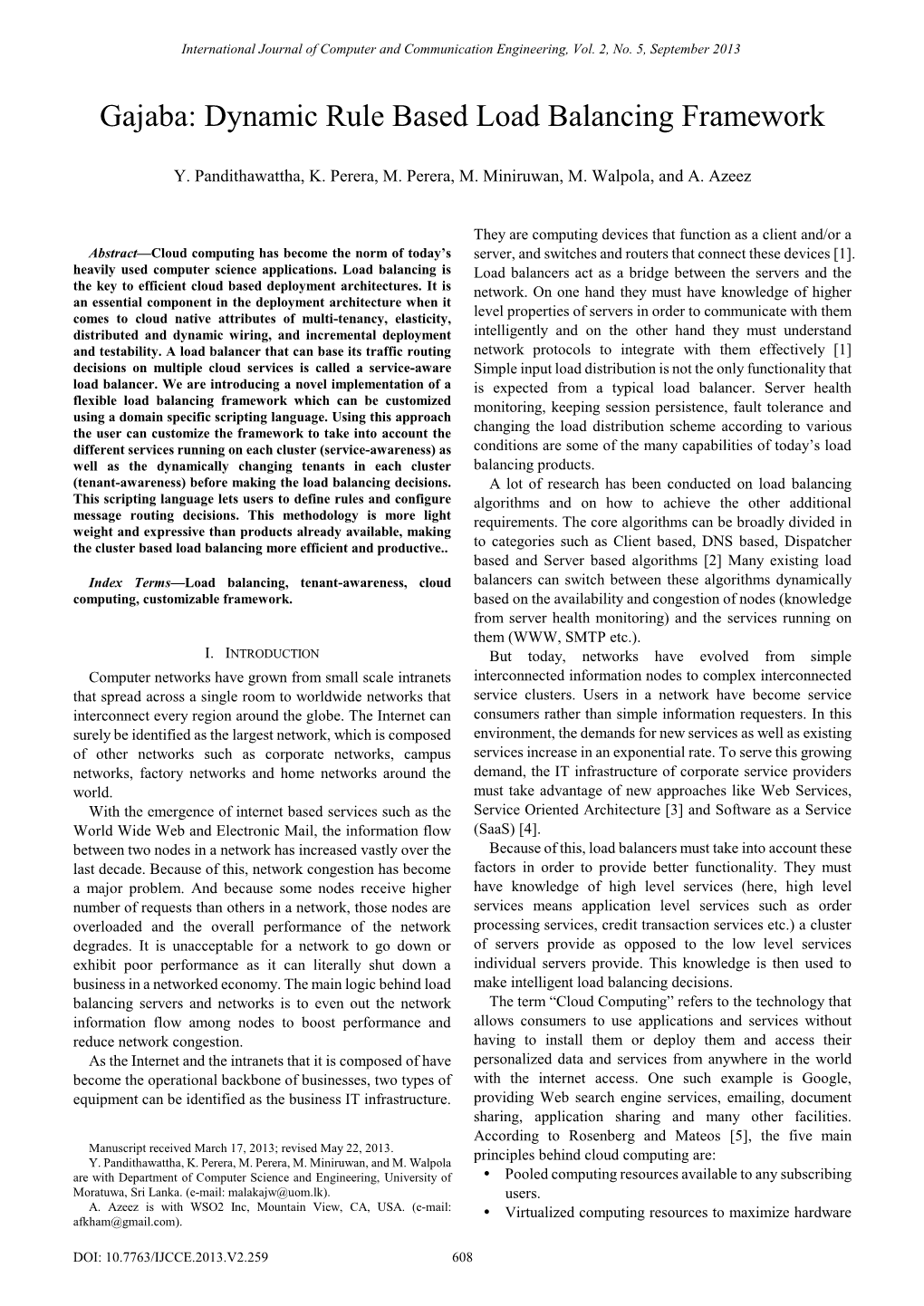 Dynamic Rule Based Load Balancing Framework