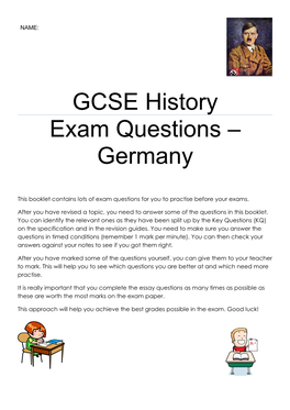 GCSE History Exam Questions – Germany