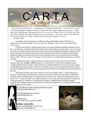Carta Seeks to Use Rock Band Instrumentation to Emphasize Reflective Mood Rather Than Simply Traditional Performance