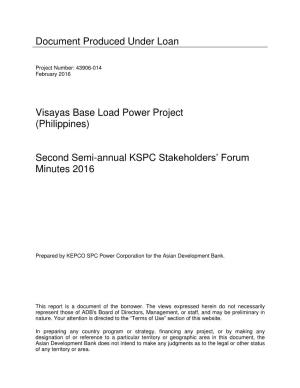 (Philippines) Second Semi-Annual KSPC Stakeholders' Forum Minutes