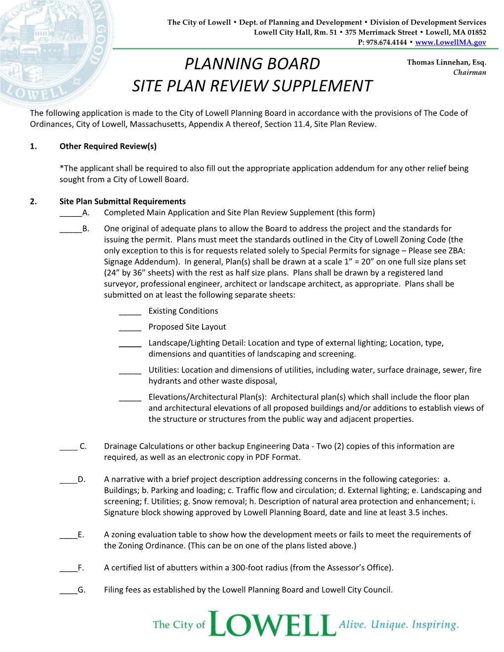 Planning Board Site Plan Review Supplement - DocsLib