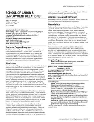 School of Labor & Employment Relations