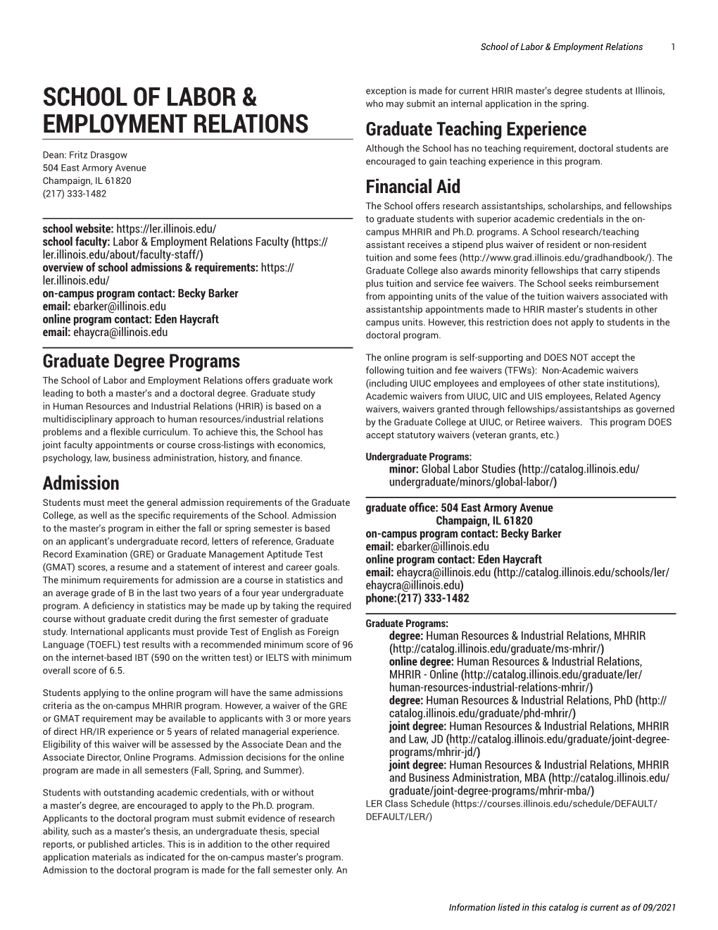 School of Labor & Employment Relations