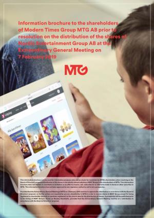 Information Brochure to MTG AB Shareholders