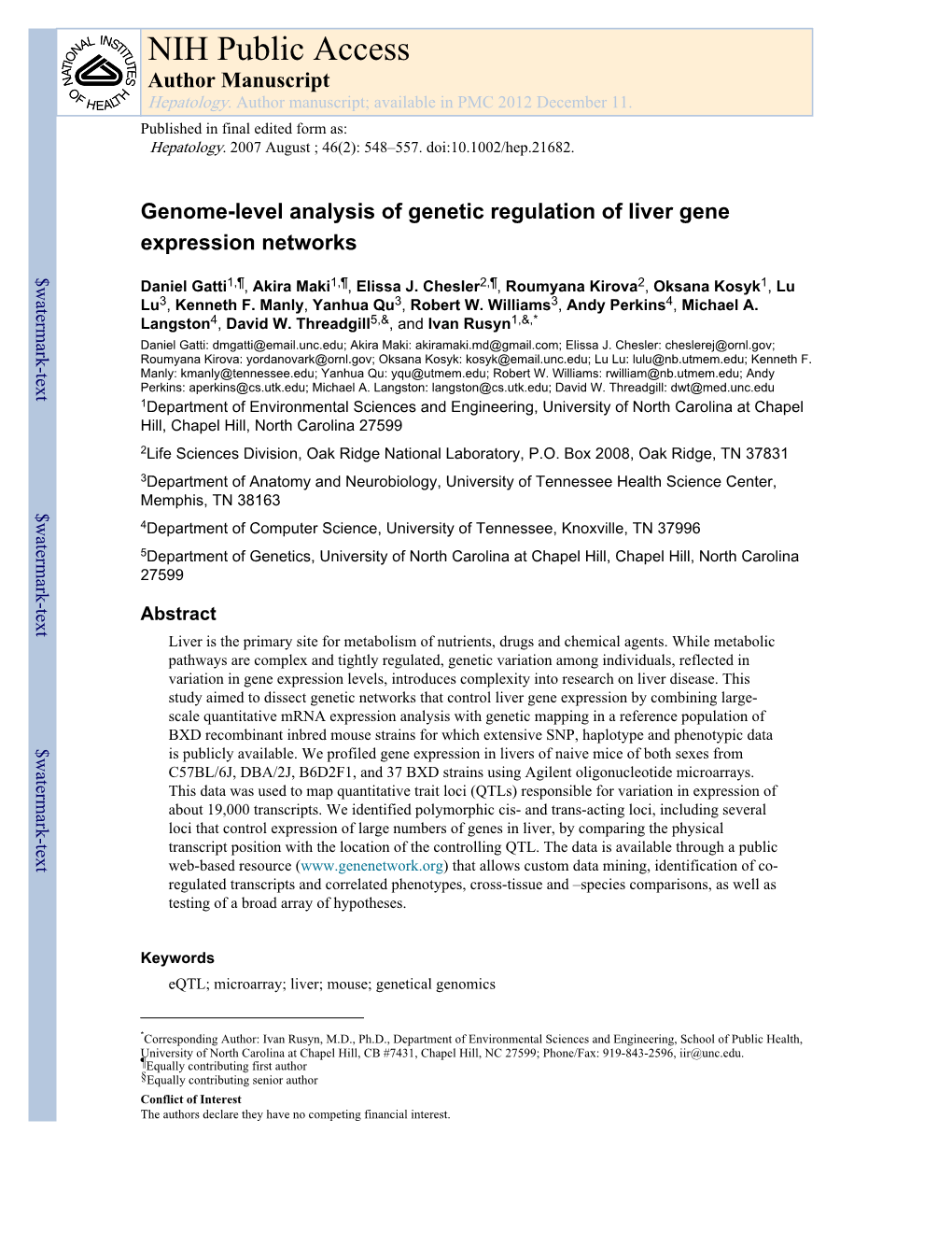 NIH Public Access Author Manuscript Hepatology