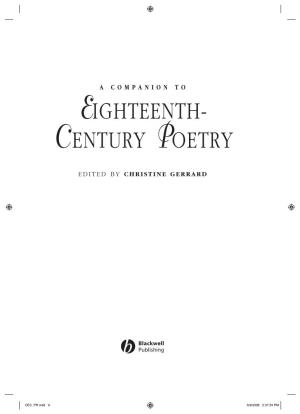 Eighteenth- Century Poetry (2001)