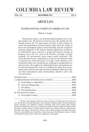 International Comity in American Law