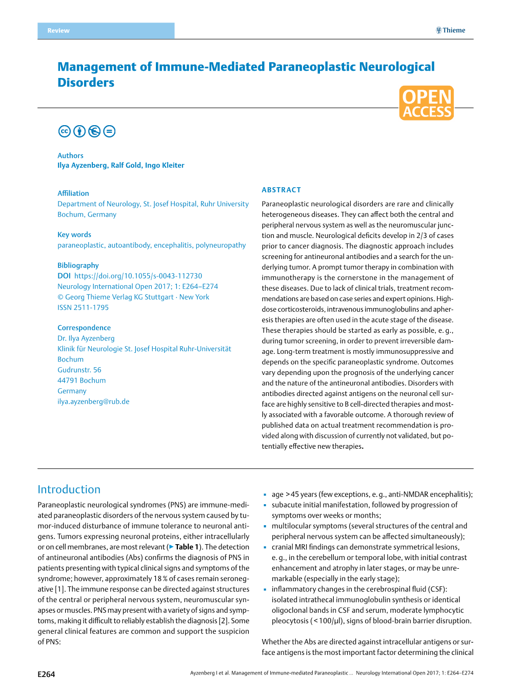 Management of Immune-Mediated Paraneoplastic Neurological Disorders