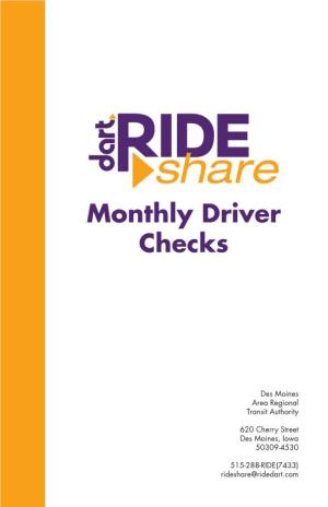 Monthly Driver Checks Booklet