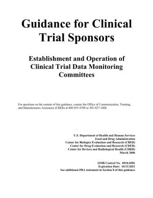 FDA Guidance for Clinical Trial Sponsors