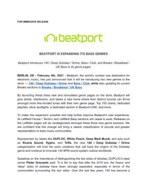 New Bass Genres Press Release