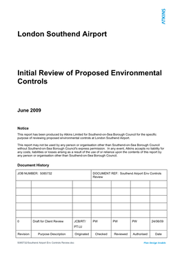 London Southend Airport Initial Review of Proposed Environmental Controls