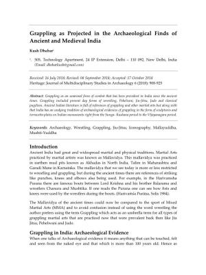 Grappling As Projected in the Archaeological Finds of Ancient and Medieval India