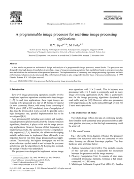 A Programmable Image Processor for Real-Time Image Processing Applications