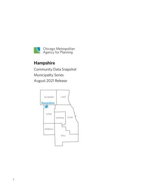 Hampshire Community Data Snapshot Municipality Series August 2021 Release