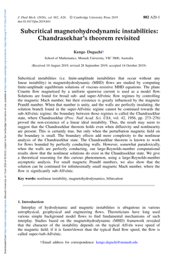 Subcritical Magnetohydrodynamic Instabilities: Chandrasekhar's