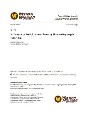 An Analysis of the Utilization of Power by Florence Nightingale 1856-1872