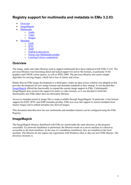 Registry Support for Multimedia and Metadata in Emu 3.2.03