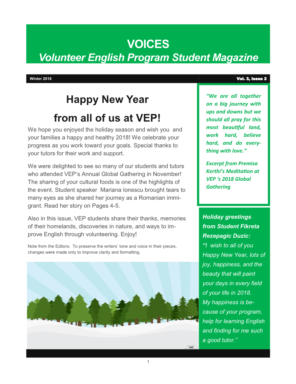 VOICES Volunteer English Program Student Magazine