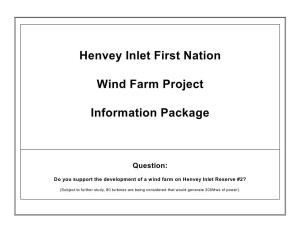 Henvey Inlet First Nation Wind Farm Project Information Package