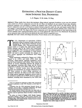 Estimating a Proctor Density Curve Fromintrinsic Soil