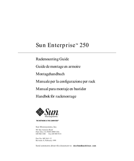 Sun Enterprise 250 Rackmounting Guide