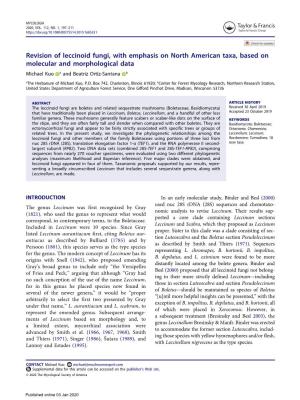 Revision of Leccinoid Fungi, with Emphasis on North American Taxa