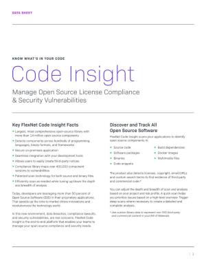 Code Insight Manage Open Source License Compliance & Security Vulnerabilities