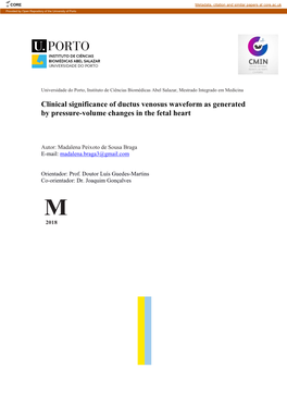 Clinical Significance of Ductus Venosus Waveform As Generated by Pressure-Volume Changes in the Foetal Heart