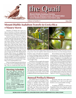 Mount Diablo Audubon Travels to Costa Rica Maury Stern Annual