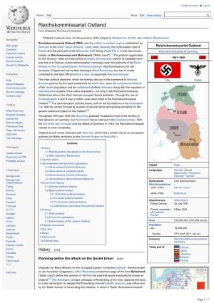 Reichskommissariat Ostland from Wikipedia, the Free Encyclopedia