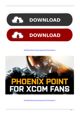 Xcomlike Phoenix Point Coming to PC on December 3