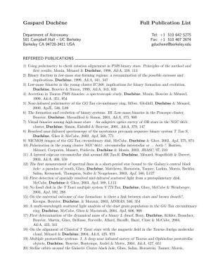 Gaspard Duchêne Full Publication List