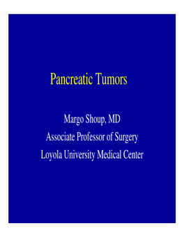 Pancreatic Tumors