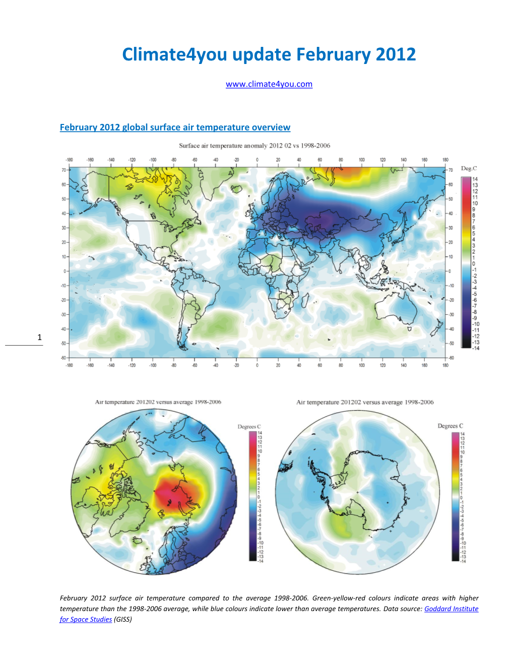 Climate4you Update February 2012